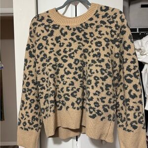 Abercrombie & Fitch Leopard Print Sweater - Beige and Black